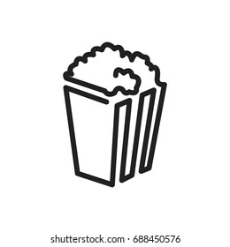 Popcorn vector icon. One line style