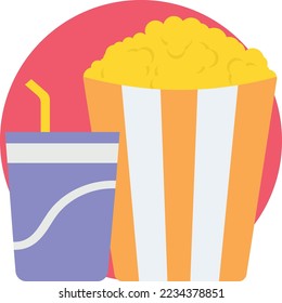Popcorn Vector Icon which is suitable for commercial work and easily modify or edit it
