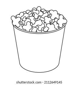 Popcorn vector icon.Outline vector icon isolated on white background popcorn.