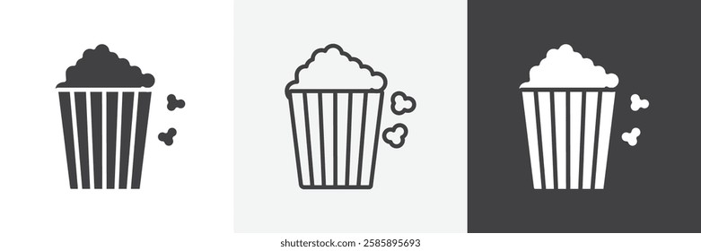 Popcorn vector icons collection graphic designs for ui designs