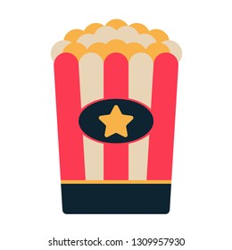 A popcorn vector illustration in flat color design