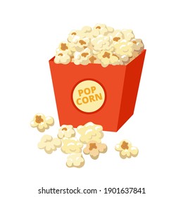 Popcorn vector illustration in flat design isolated on white background