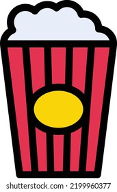 popcorn Ilustración vectorial en un fondo transparente.Símbolos de calidad premium.Iconos vectores de trazo para el diseño de concepto y gráfico.