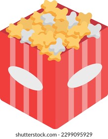 popcorn Vector illustration on a transparent background. Premium quality symbols. Flat icons for concept and graphic design.
