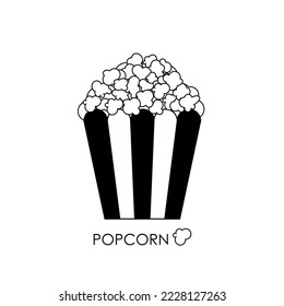 Popcorn vector illustration on white background. Popcorn is a delicious snack that you enjoy while watching movies.