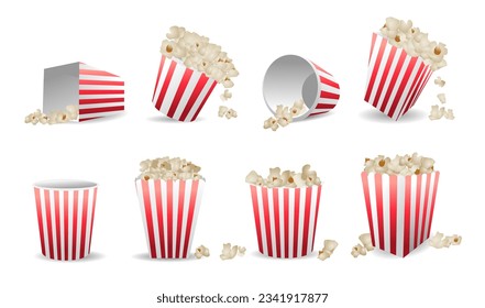 Popcorn vector illustration, place to eat, realistic design. Eps 10