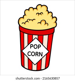 popcorn vector illustration,isolated on white background,top view