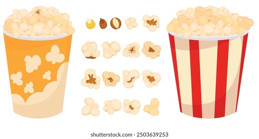 Popcorn vector image. Fast food and movie snack concept. Elements for your design. Food illustration