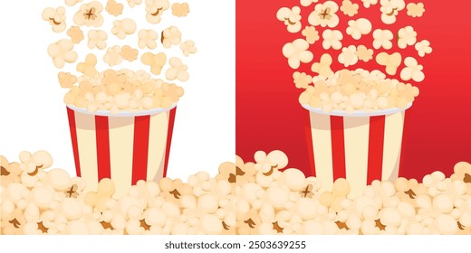 Popcorn vector image. Fast food and movie snack concept. Elements for your design. Food illustration