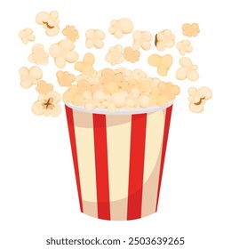 Popcorn vector image. Fast food and movie snack concept. Elements for your design. Food illustration