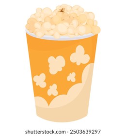 Popcorn vector image. Fast food and movie snack concept. Elements for your design. Food illustration