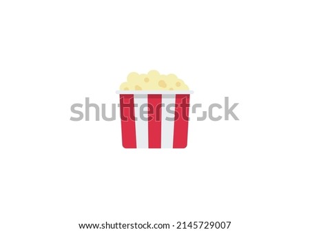 Popcorn Vector Isolated Emoticon. Popcorn Icon