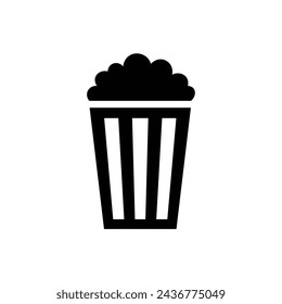 Popcorn vector simple icon isolated on white background. Element for movie, cinema concept. Icon for web design.