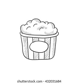 Popcorn vector sketch icon isolated on background. Hand drawn Popcorn icon. Popcorn sketch icon for infographic, website or app.