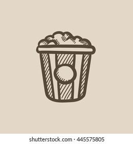 Popcorn vector sketch icon isolated on background. Hand drawn Popcorn icon. Popcorn sketch icon for infographic, website or app.