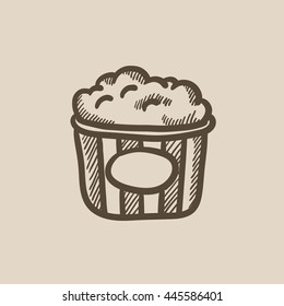 Popcorn vector sketch icon isolated on background. Hand drawn Popcorn icon. Popcorn sketch icon for infographic, website or app.