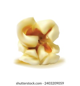 Popcorn vector. Tasty popcorn. Elements for label design. Vector illustration. Popcorn in mesh technique. 