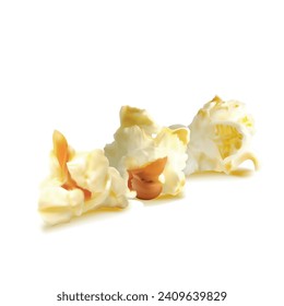 Popcorn vector. Tasty popcorn. Elements for label design. Vector illustration. Popcorn in mesh technique. 