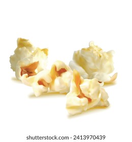 Popcorn vector. Tasty popcorn. Elements for label design. Vector illustration. Popcorn in mesh technique. 