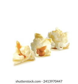 Popcorn vector. Tasty popcorn. Elements for label design. Vector illustration. Popcorn in mesh technique. 