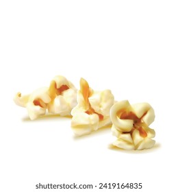 Popcorn vector. Tasty popcorn. Elements for label design. Vector illustration. Popcorn in mesh technique. 