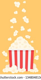 Popcorn vector. wallpaper free space for text. copy space. symbol. popcorn drop.