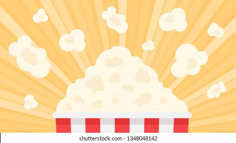 Popcorn vector. wallpaper free space for text. copy space. symbol. spread.