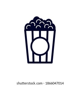 Popcorn for watch Movie icon logo vector, Creative Movie logo concept, Icon symbol, Illustration
