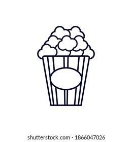 Popcorn for watch Movie icon logo vector, Creative Movie logo concept, Icon symbol, Illustration