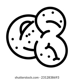 popcorn white pop line icon vector. popcorn white pop sign. isolated contour symbol black illustration