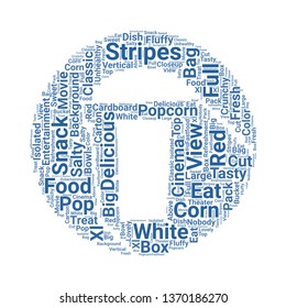 popcorn word cloud. tag cloud about popcorn