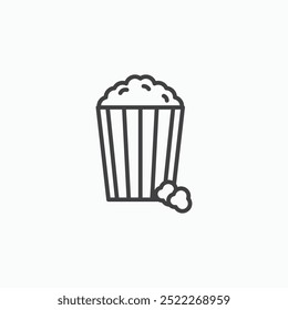 Popcornline in Thin line black color. flat simple vector symbols illustration.
