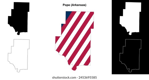 Pope County (Arkansas) outline map set