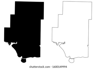 Pope County, Arkansas ( United States of America,  U.S.) map vector illustration