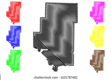 Pope County, Arkansas (U.S. county, United States of America,USA, U.S., US) map vector illustration, scribble sketch Pope map