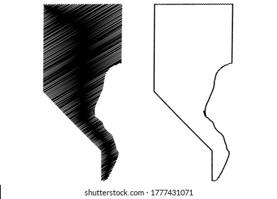 Pope County, Illinois (U.S. county, United States of America, USA, U.S., US) map vector illustration, scribble sketch Pope map