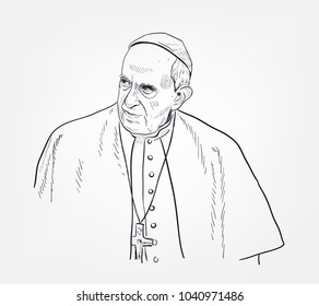 Pope Francis Vector Illustration Sketch