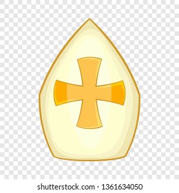 Pope hat icon in cartoon style isolated on background for any web design 