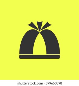 Pope hat icon flat. Black pictogram on white background. Vector illustration symbol and bonus button
