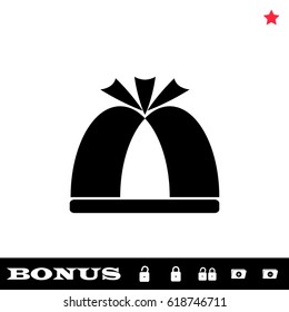 Pope hat icon flat. Black pictogram on white background. Vector illustration symbol and bonus button open and closed lock, folder, star