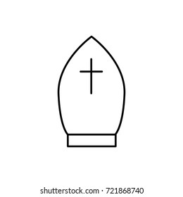 Pope hat icon on white background