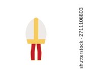 Pope Hat Mitre Religious Icon Vector Illustration