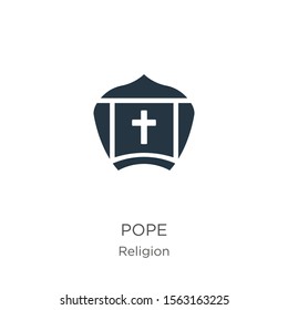 Pope icon vector. Trendy flat pope icon from religion collection isolated on white background. Vector illustration can be used for web and mobile graphic design, logo, eps10