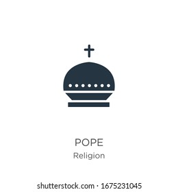 Pope icon vector. Trendy flat pope icon from religion collection isolated on white background. Vector illustration can be used for web and mobile graphic design, logo, eps10