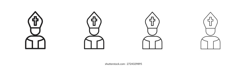 Ícones do Papa para conceito móvel e cor de design web editável