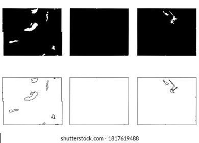 Pope, Nobles and Murray County, Minnesota (U.S. county, United States of America, USA, U.S., US) map vector illustration, scribble sketch map