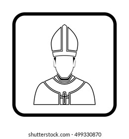 pope Vector illustration. Religion icon. Silhouette. Flat style.