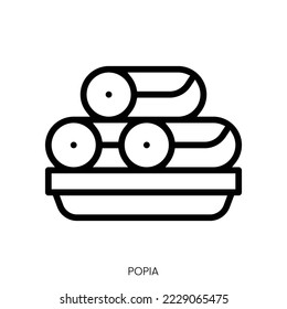 popia icon. Line Art Style Design Isolated On White Background