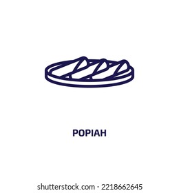 popiah icon from food collection. Thin linear popiah, chinese, breakfast outline icon isolated on white background. Line vector popiah sign, symbol for web and mobile