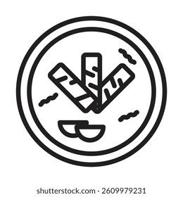 Popiah icon Line Art Logo set